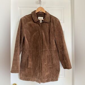 Cherokee suede brown boho indie western festival barn leather jacket Sz L